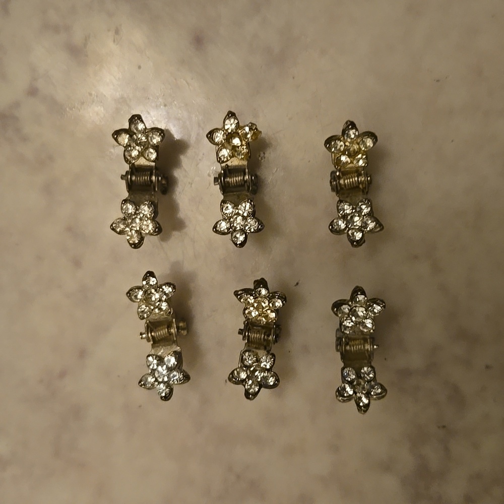 Mini Crystal Hair Accessories Sparkly Rhinestone Hair Claw Clips - Picture 4 of 5